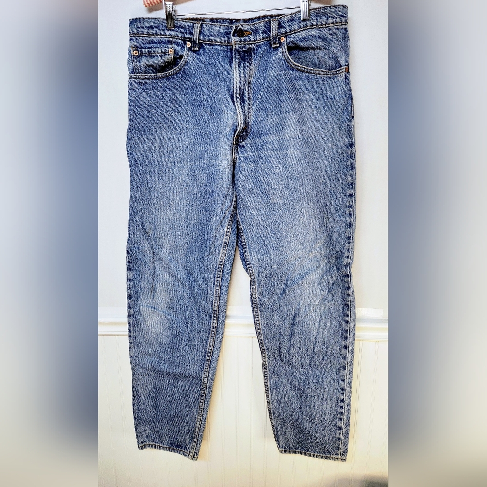 Levis 550 Jeans Mens 38x32 Blue Relaxed Tapered 90s Made In USA Denim Vtg 0113